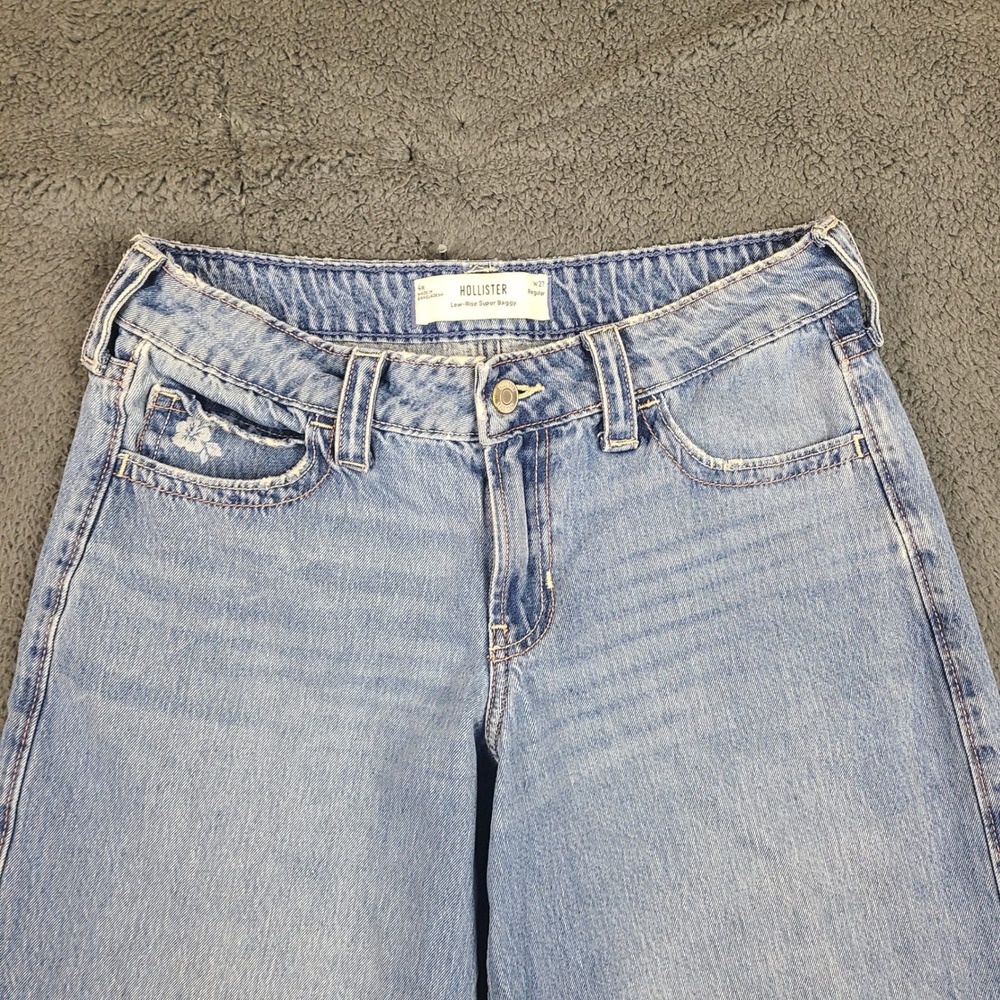 Hollister Light Blue Wide Leg Jeans - Picture 2 of 11